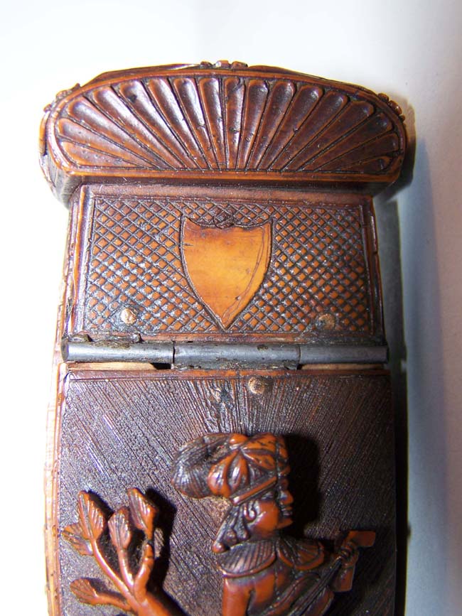 A Fine Napoleonic Period Carved Coquilla Nut Snuff Box in the Form of a 100 Gun Man-of-War circa 1795-1810. — image 6
